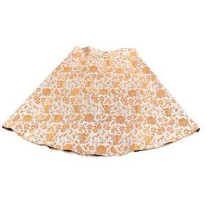 Sam‎ Fashion New York Skirt Size Extra Large White Gold Floral Christmas Holiday